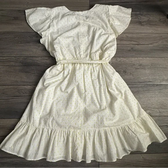 Lane Bryant White Dress w/Yellow Polka Dots A Line Size 20 Knee Length Summer - Picture 13 of 14